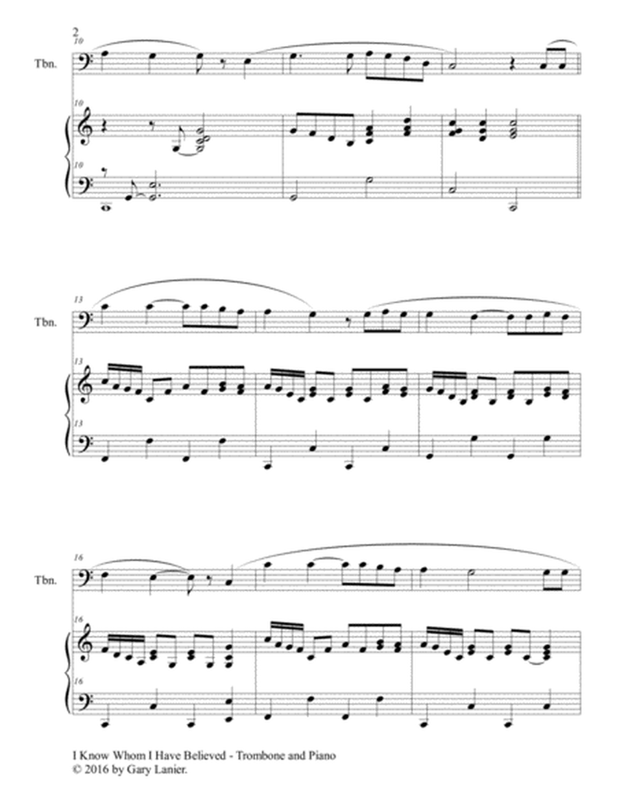 I KNOW WHOM I HAVE BELIEVED (Duet – Trombone & Piano with Score/Part) image number null