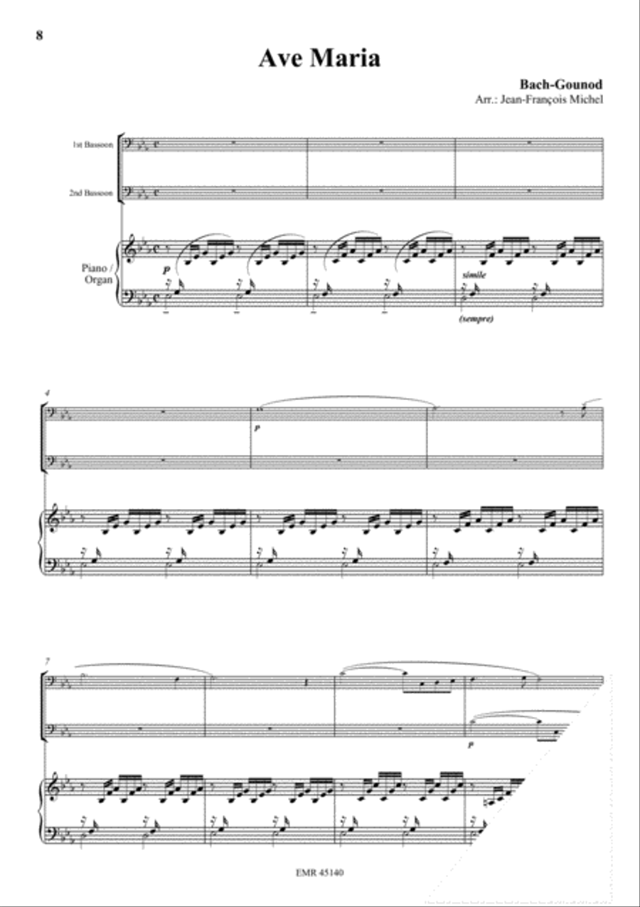 Halleluja (Handel) / Ave Maria (Bach-Gounod) / Trumpet Voluntary (Clarke) Bassoon scores gallery preview page 4