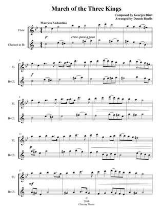 Book cover for March of the Three Kings - Mixed Woodwind (Flute / Clarinet) Duet - Intermediate