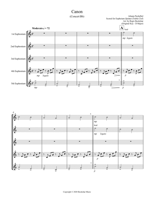 Canon (Pachelbel) (Bb) (Euphonium Quintet - Treble Clef)