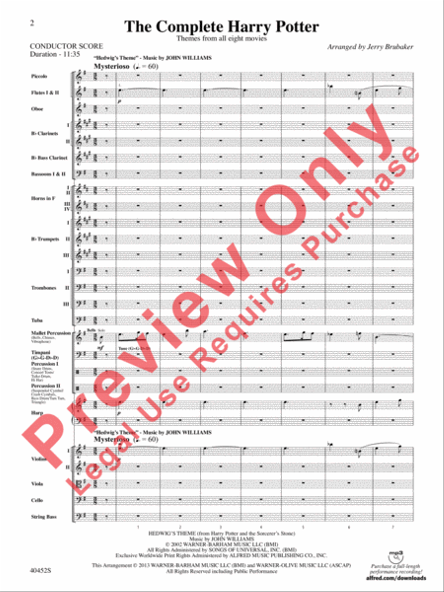 The Complete Harry Potter Full Orchestra scores gallery preview page 3
