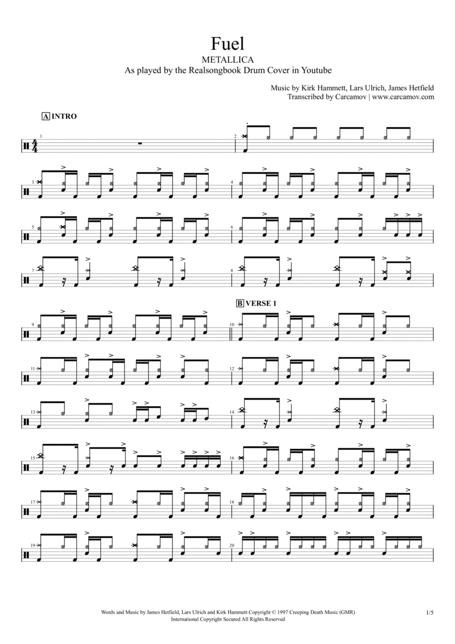 Fuel Drum Set scores gallery preview page 1