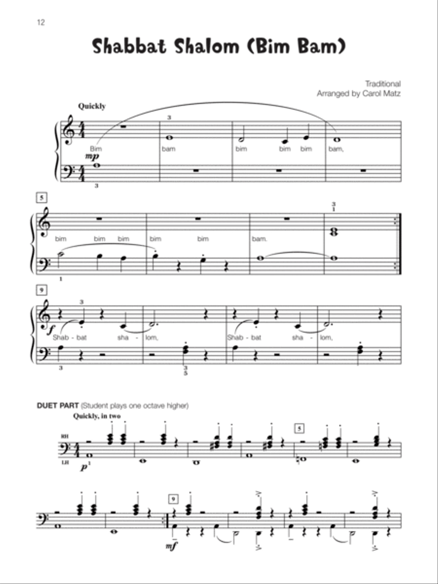 Famous & Fun Jewish Songs, Book 2 Piano Method scores gallery preview page 5