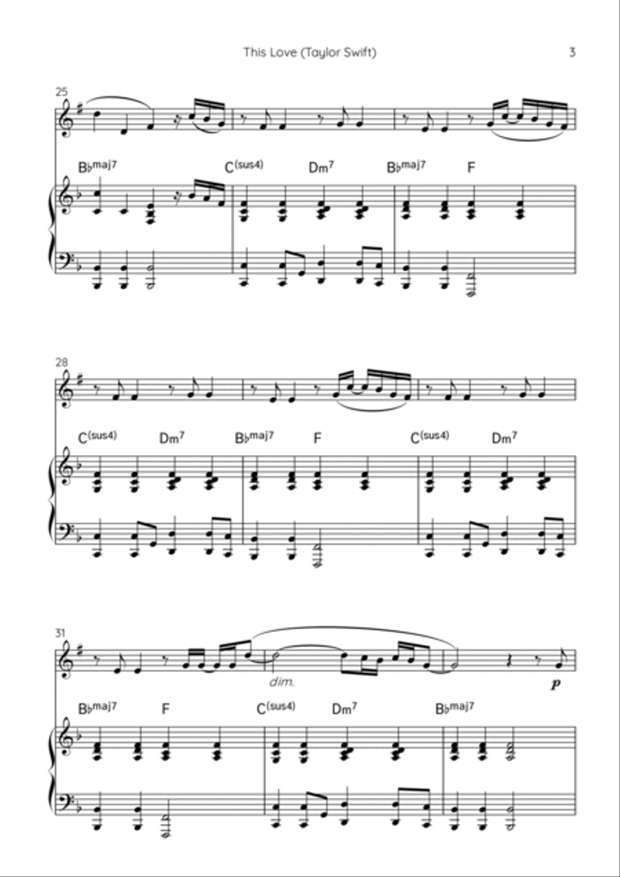 This Love B-Flat Clarinet scores gallery preview page 3