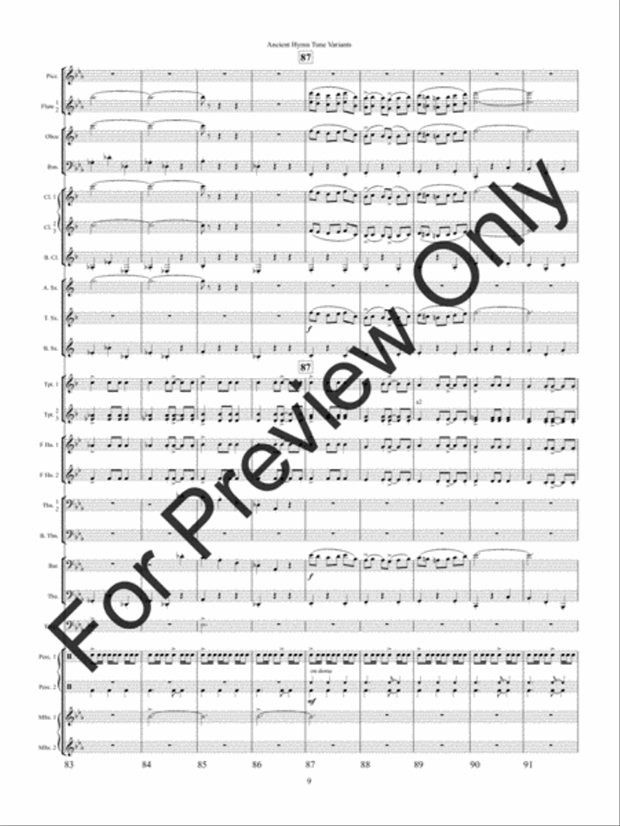 Ancient Hymn Tune Variants (Score) Concert Band scores gallery preview page 12