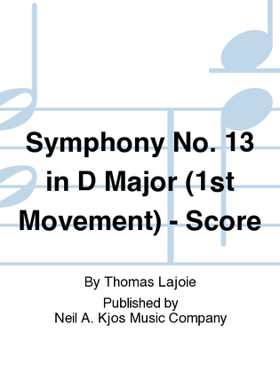 Book cover for Symphony No. 13 in D Major (1st Movement) - Score