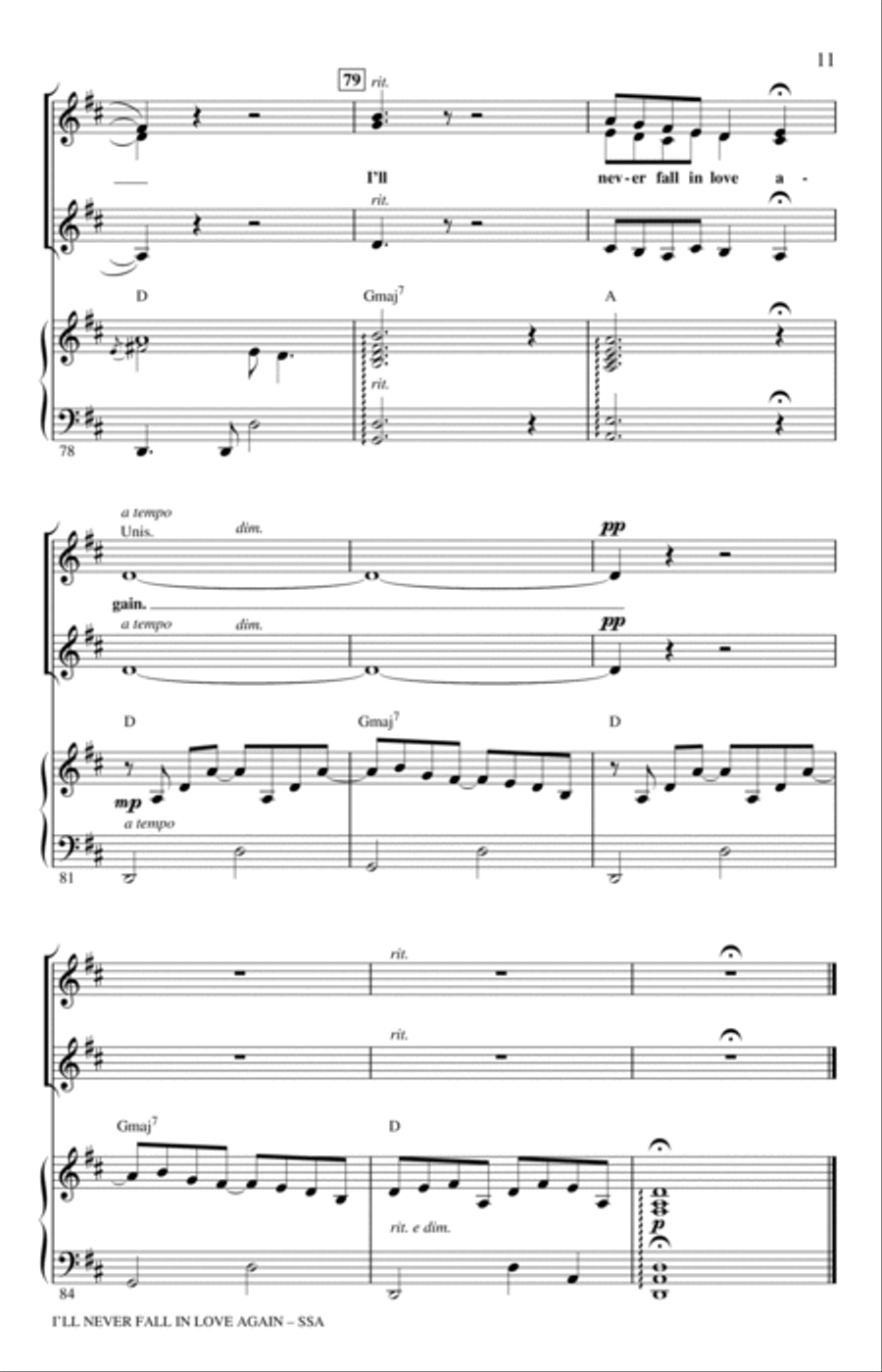 I'll Never Fall In Love Again (arr. Ed Lojeski) SSA scores gallery preview page 10