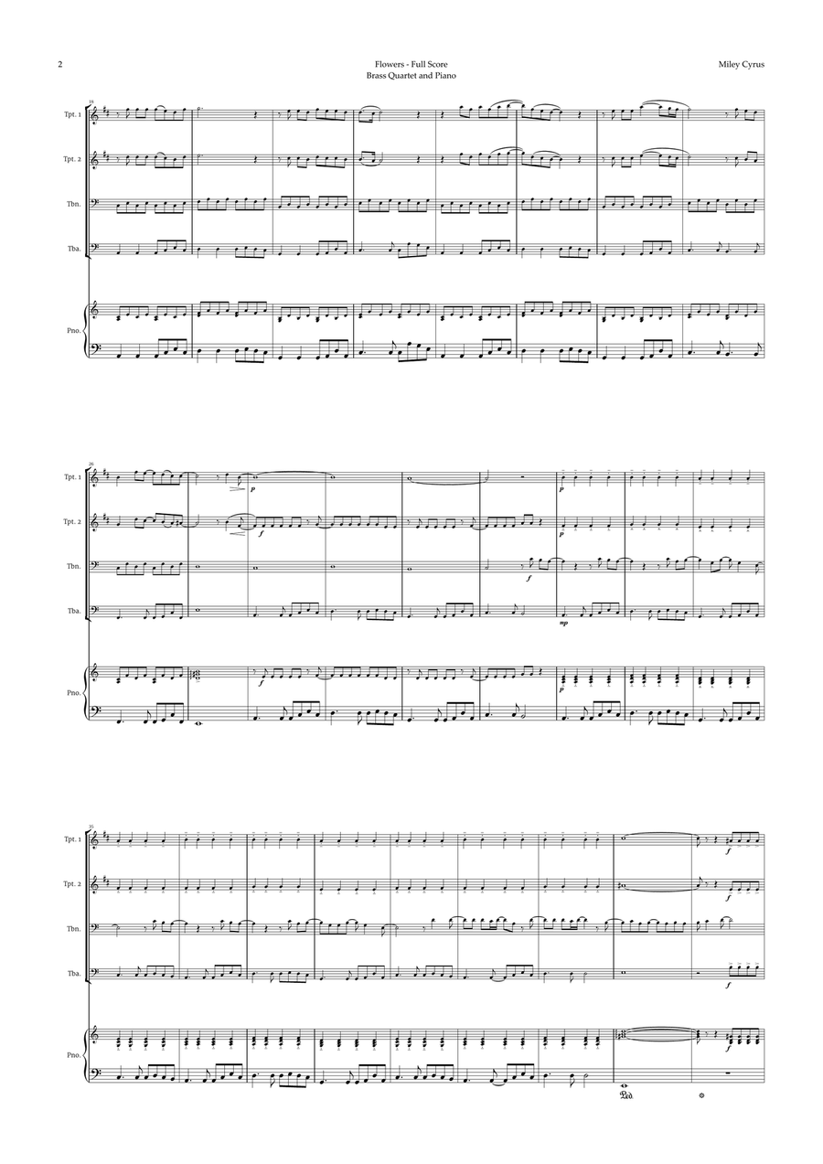Flowers Brass Quartet scores gallery preview page 2