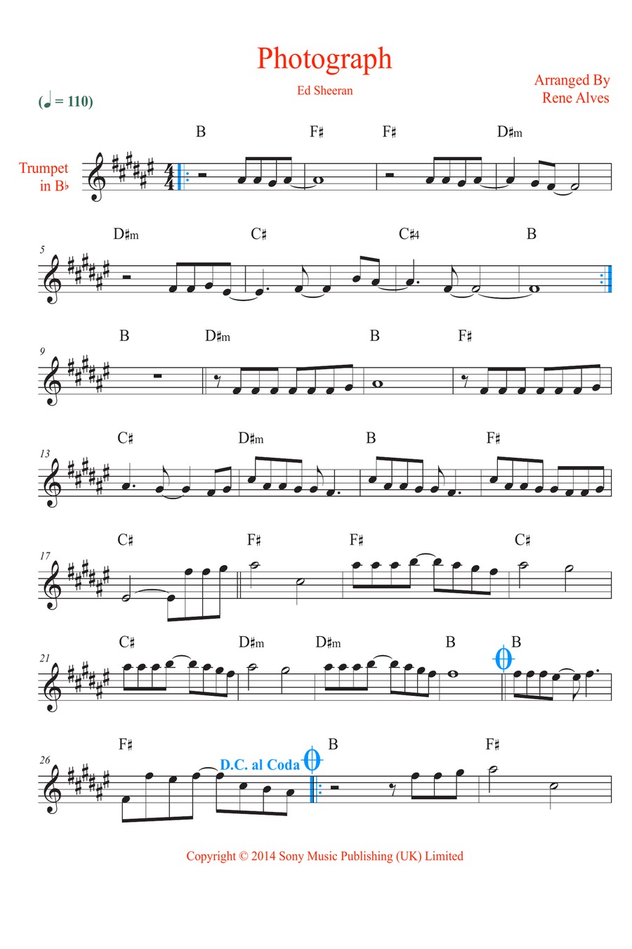Photograph B-Flat Trumpet scores gallery preview page 1