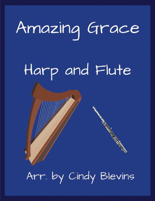 Book cover for Amazing Grace, for Harp and Flute