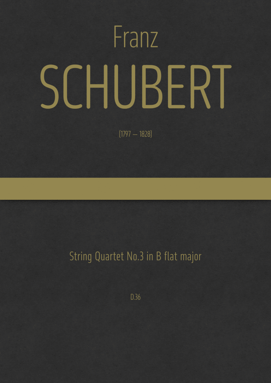 Schubert - String Quartet No.3 in B flat major, D.36 String Quartet scores gallery preview page 1