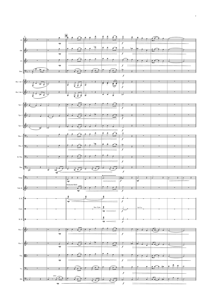 Welsh/Cornish/Breton Regional Anthem for Symphony Orchestra (Olympic National Games Anthem Series) Full Orchestra scores gallery preview page 3
