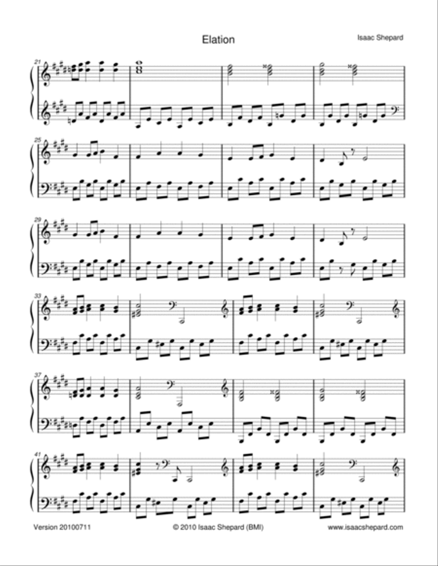 Elation Piano Solo scores gallery preview page 2