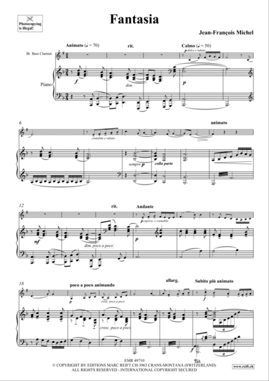 Fantasia Fantasia Bass Clarinet scores gallery preview page 3