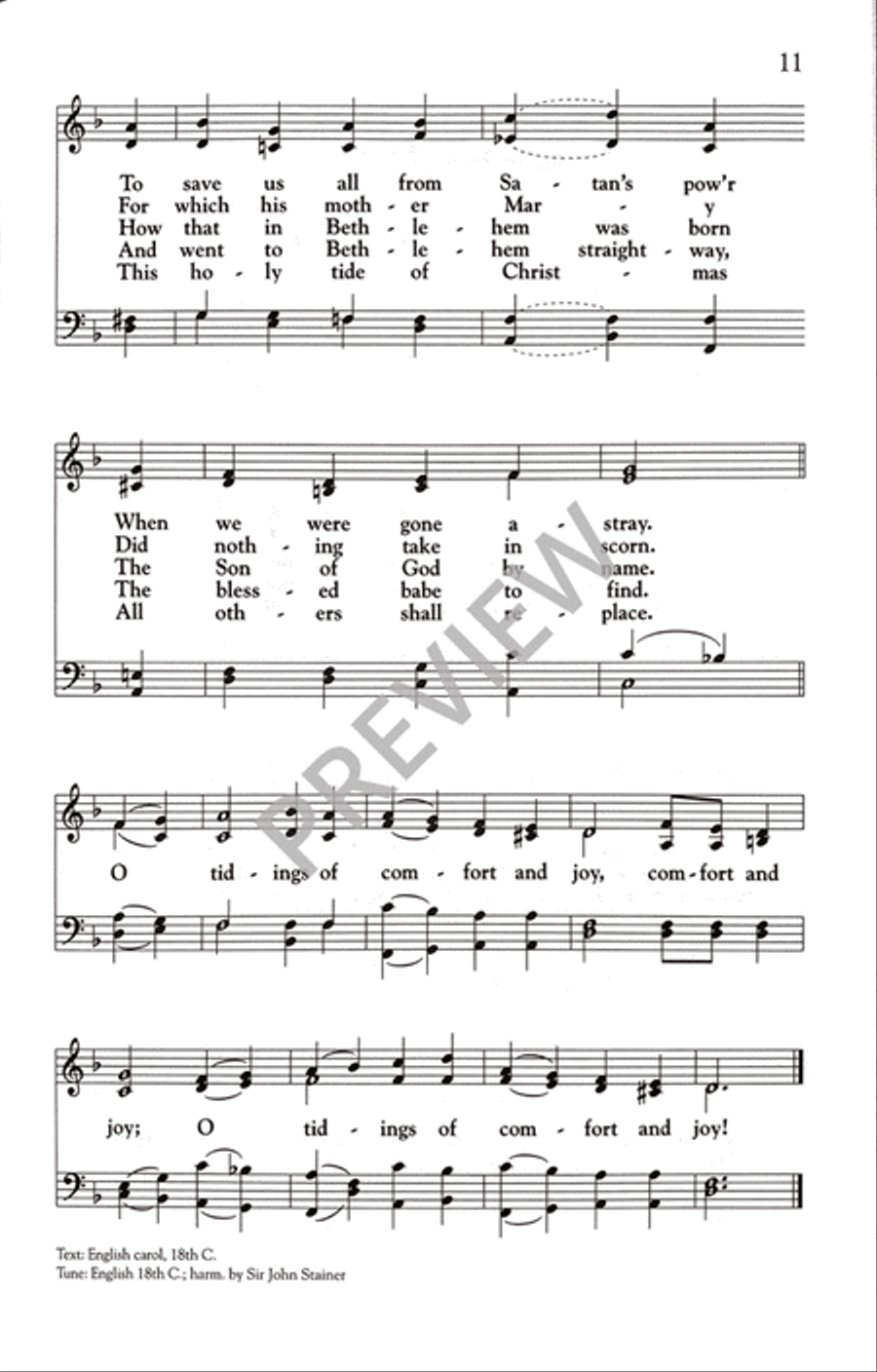 A Cappella Carols for Sidewalk Carolers 4-Part scores gallery preview page 12