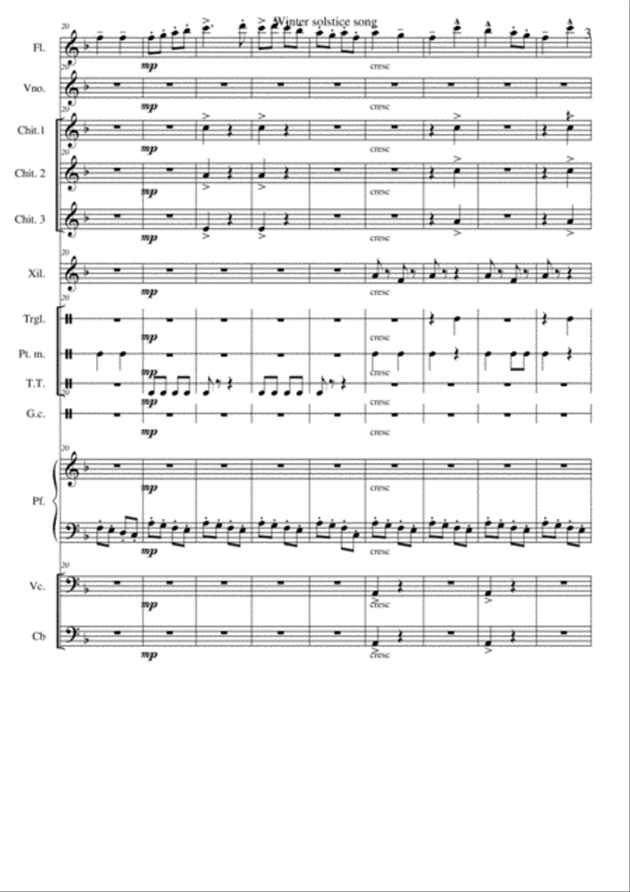 Winter solstice song Chamber Orchestra scores gallery preview page 3