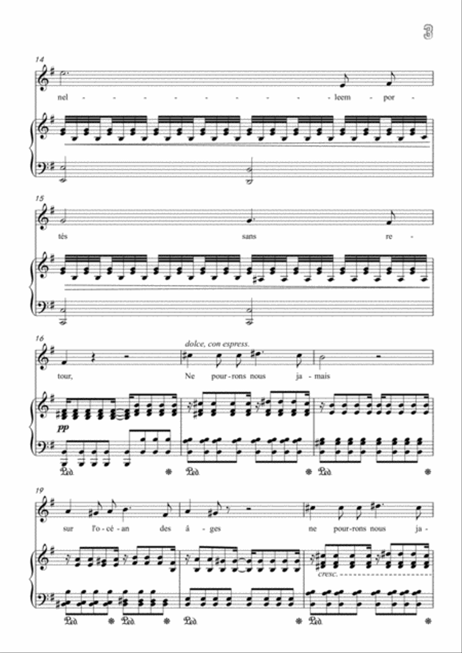 Niedermeyer-Le lac in G Major,for Voice and Piano Voice Solo scores gallery preview page 5