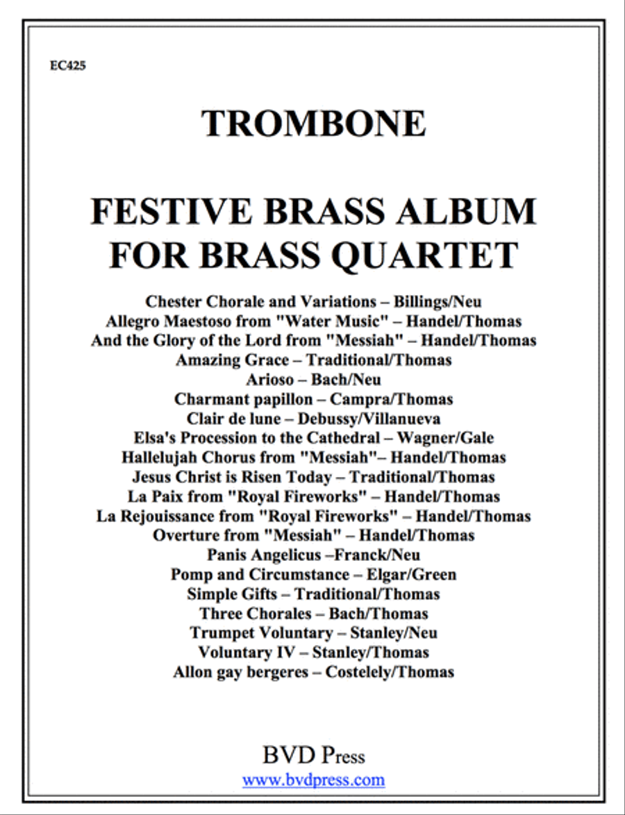 Festive Brass Album Festive Brass Album Brass Quartet scores gallery preview page 1