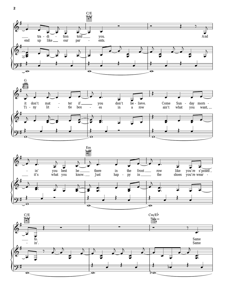 Merry Go Round Piano, Vocal, Guitar scores gallery preview page 2