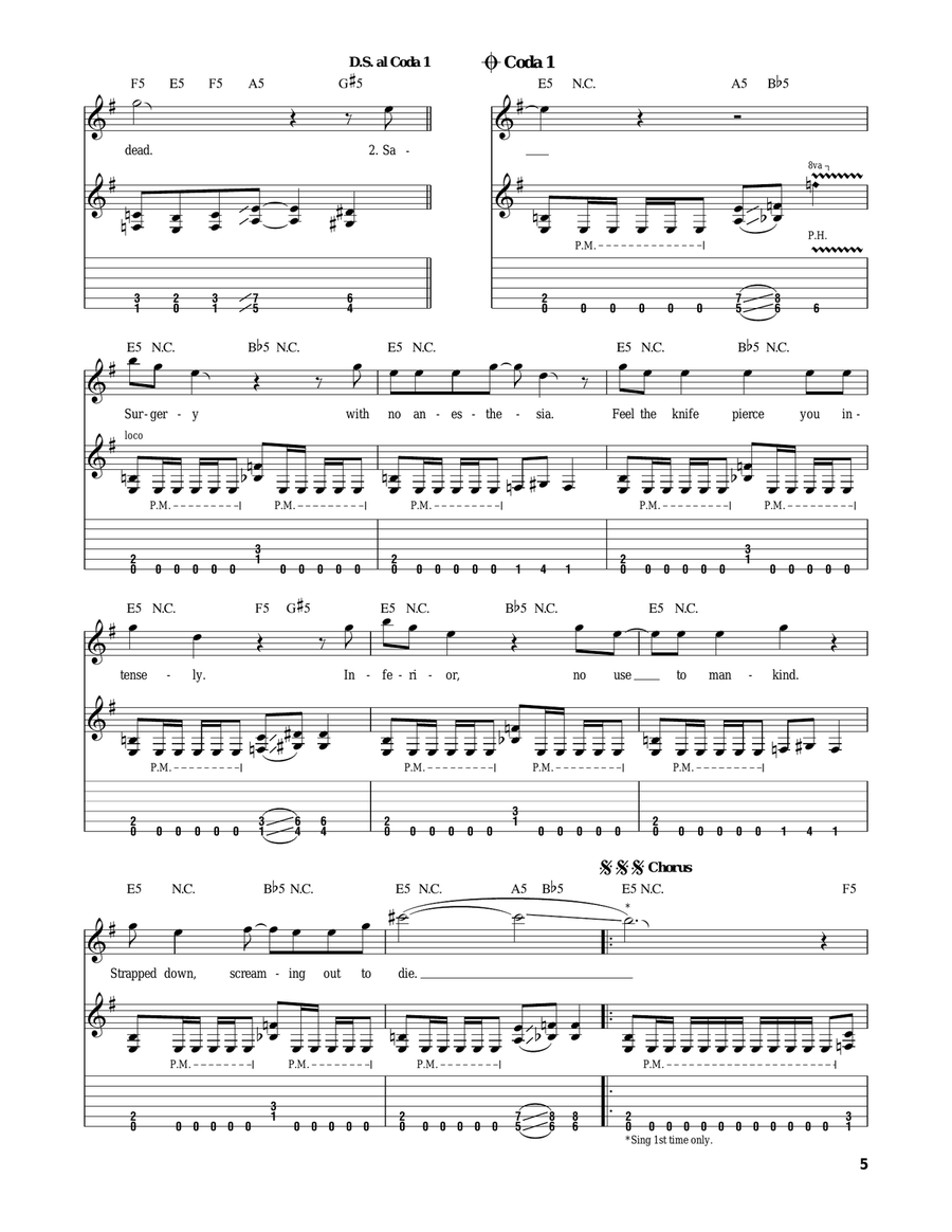 Angel Of Death Electric Guitar scores gallery preview page 5