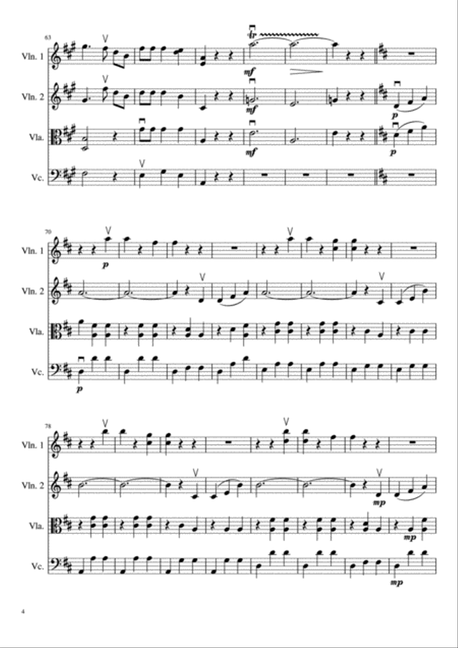 Theme from The Blue Danube String Quartet scores gallery preview page 5