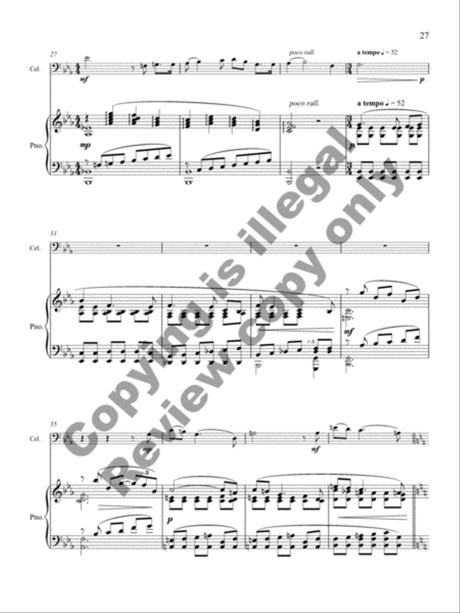 Sonata for Violoncello and Piano Piano Accompaniment scores gallery preview page 27