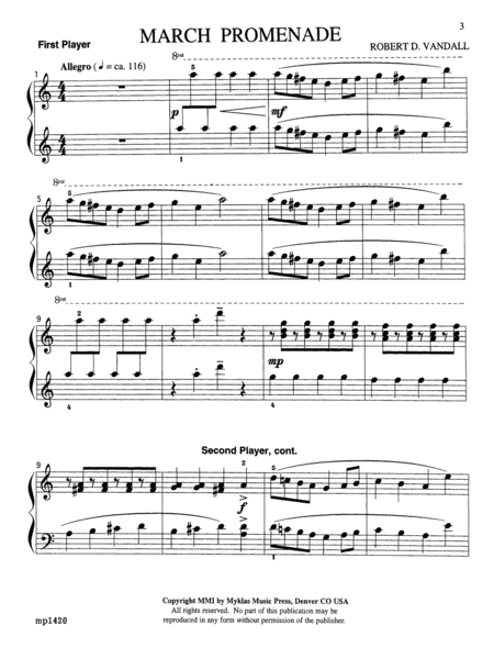 March Promenade - Piano Trio (1 Piano, 6 Hands)