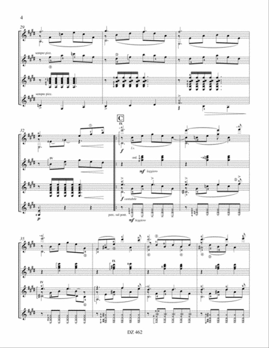 Hommage à Stanley Myers, opus 187a Guitar Ensemble scores gallery preview page 4