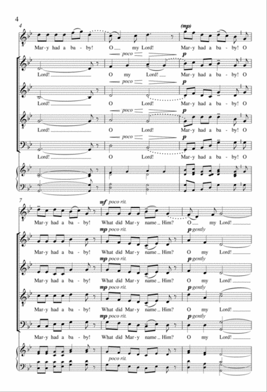 Mary Had a Baby 4-Part scores gallery preview page 3