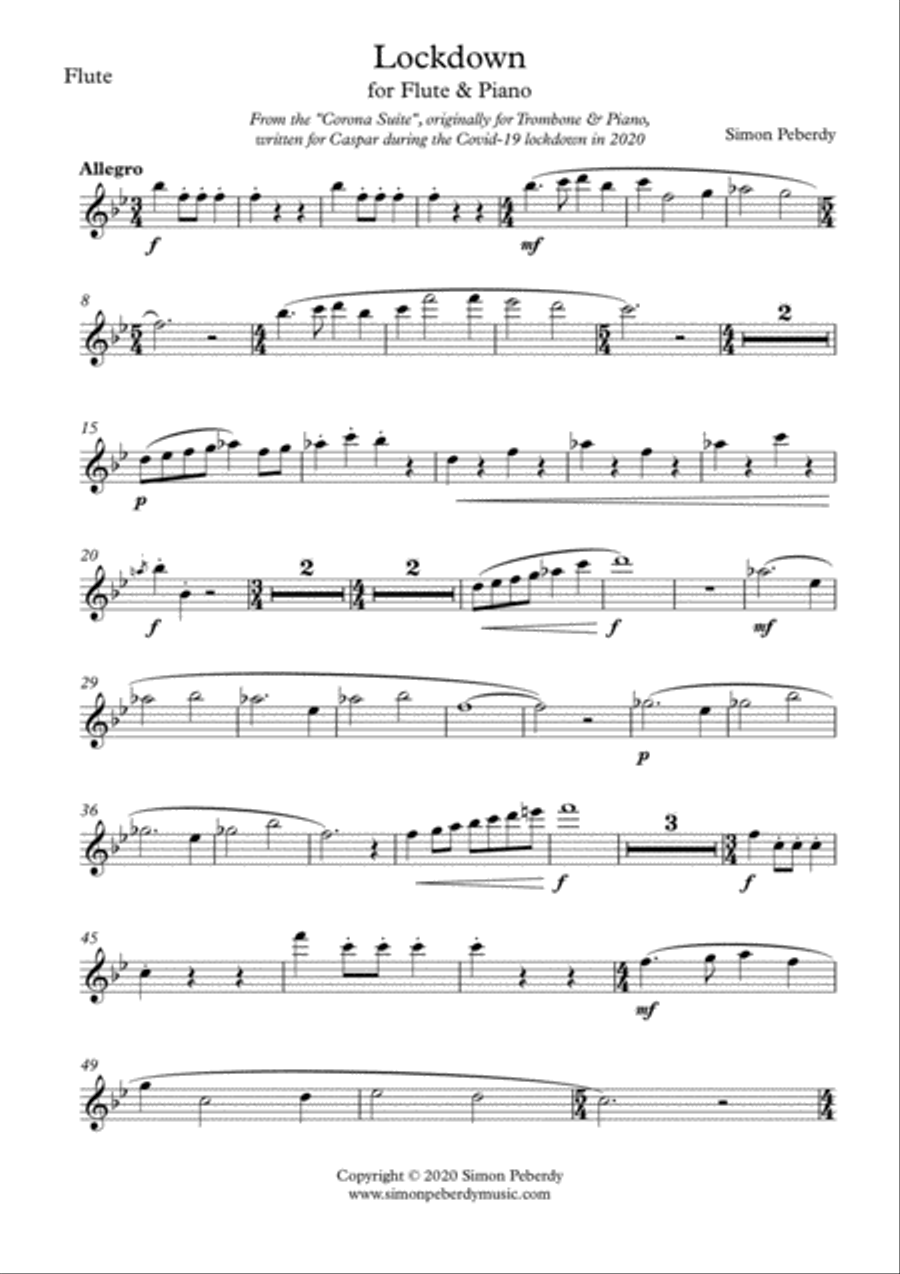 Lockdown for Trombone and Piano from the Corona Suite by Simon Peberdy image number null
