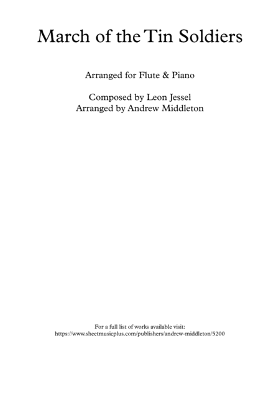 March of the Tin Soldiers arranged for Flute and Piano Flute Solo scores gallery preview page 1