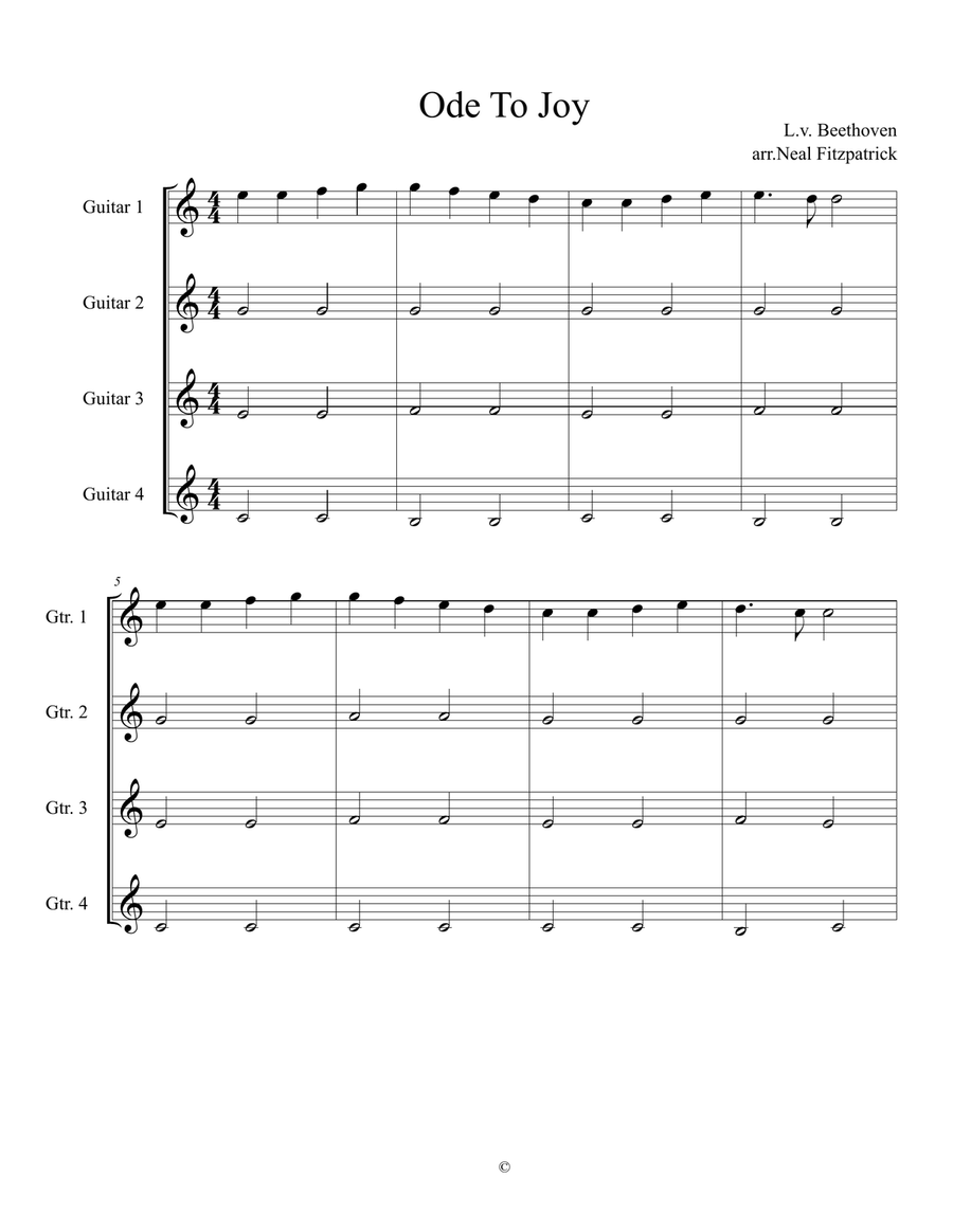 Ode to sales joy guitar