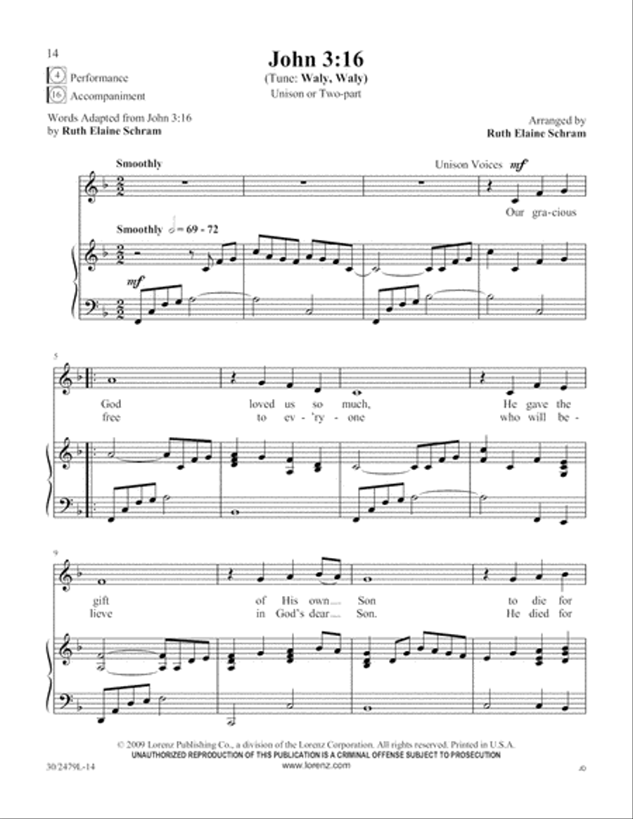 Scripture Songs Unison Choir scores gallery preview page 15