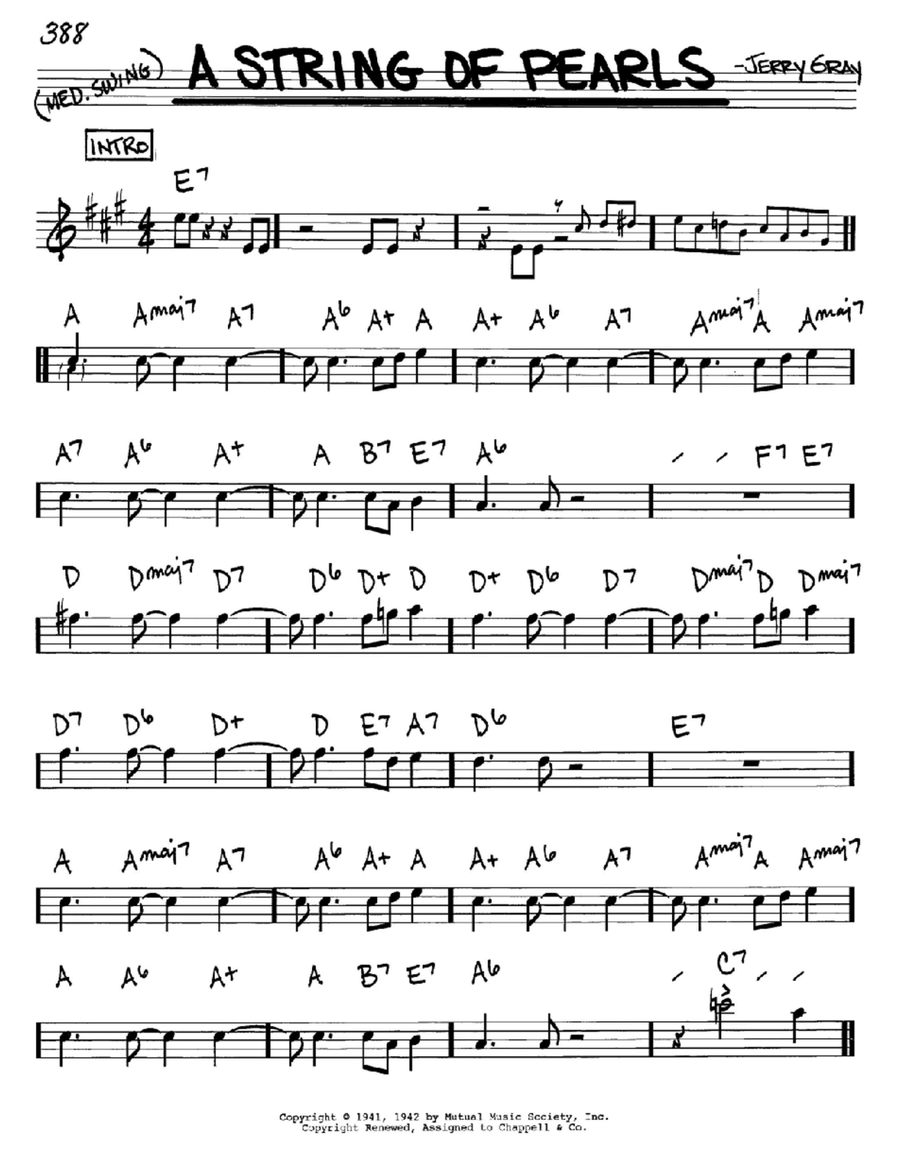 A String Of Pearls A String Of Pearls E-Flat Instrument scores gallery preview page 1