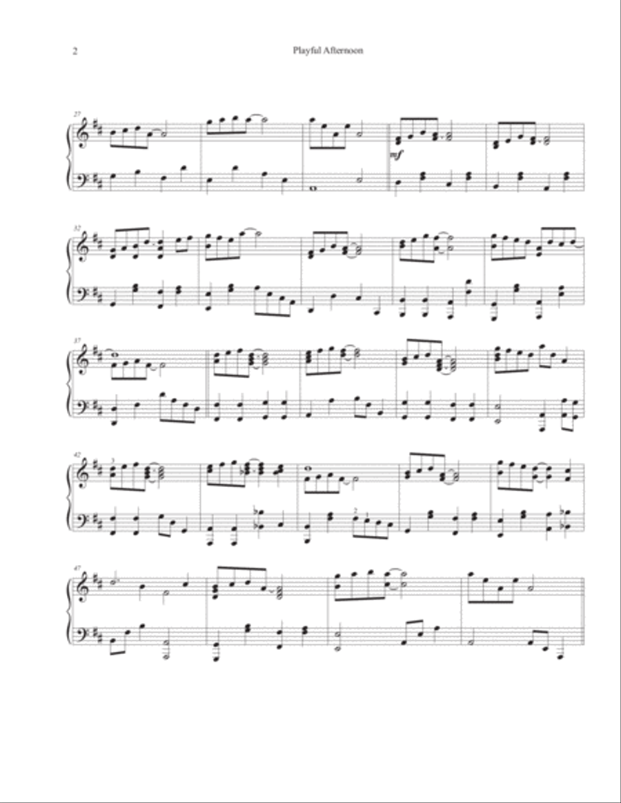 Playful Afternoon Piano Solo scores gallery preview page 2