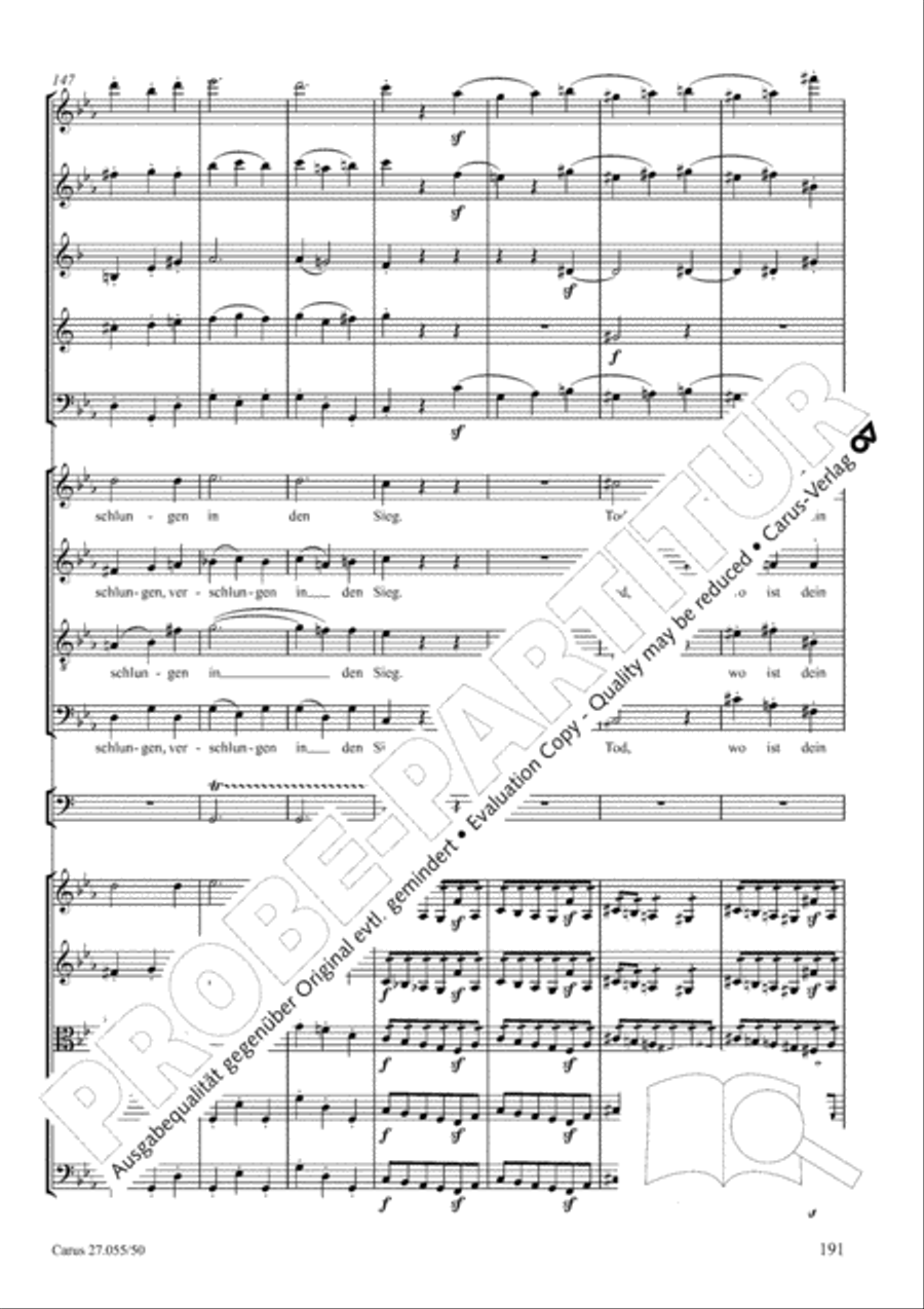 Ein Deutsches Requiem (German Requiem) 4-Part scores gallery preview page 198