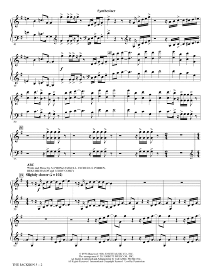 The Jackson 5 (from Motown The Musical) - Synthesizer Choir scores gallery preview page 2