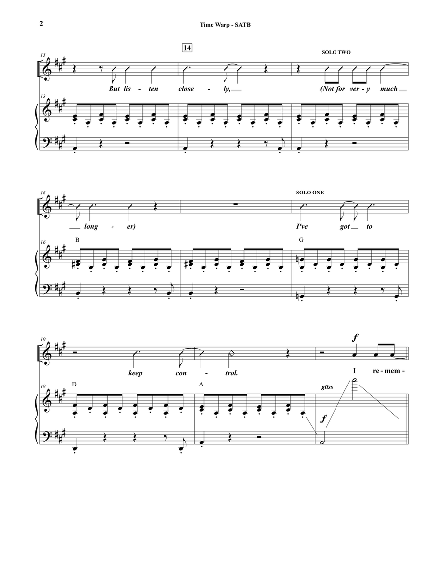 Time Warp 4-Part scores gallery preview page 2