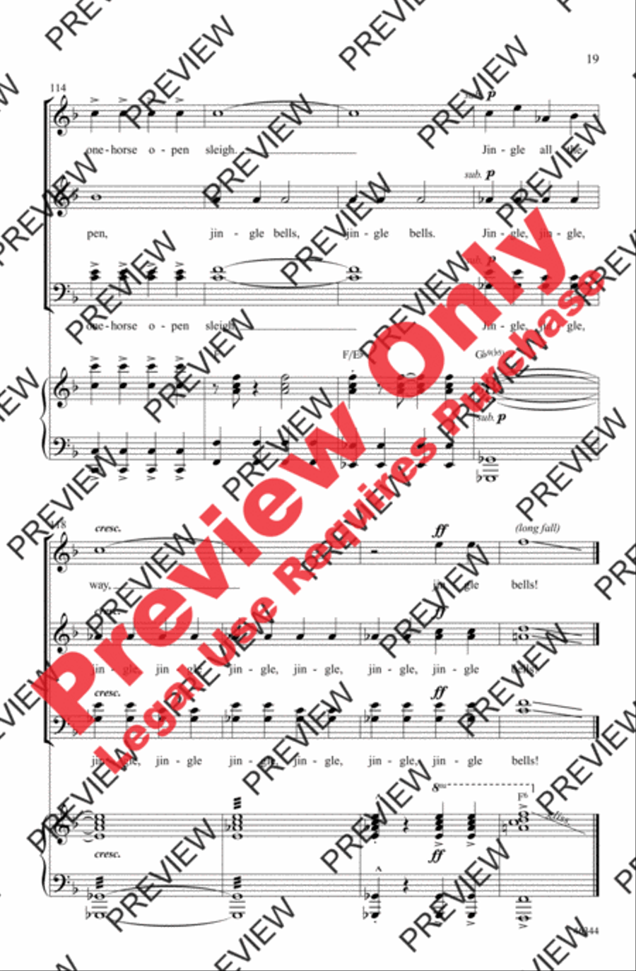Jingle Bells Jingle Bells 4-Part scores gallery preview page 19