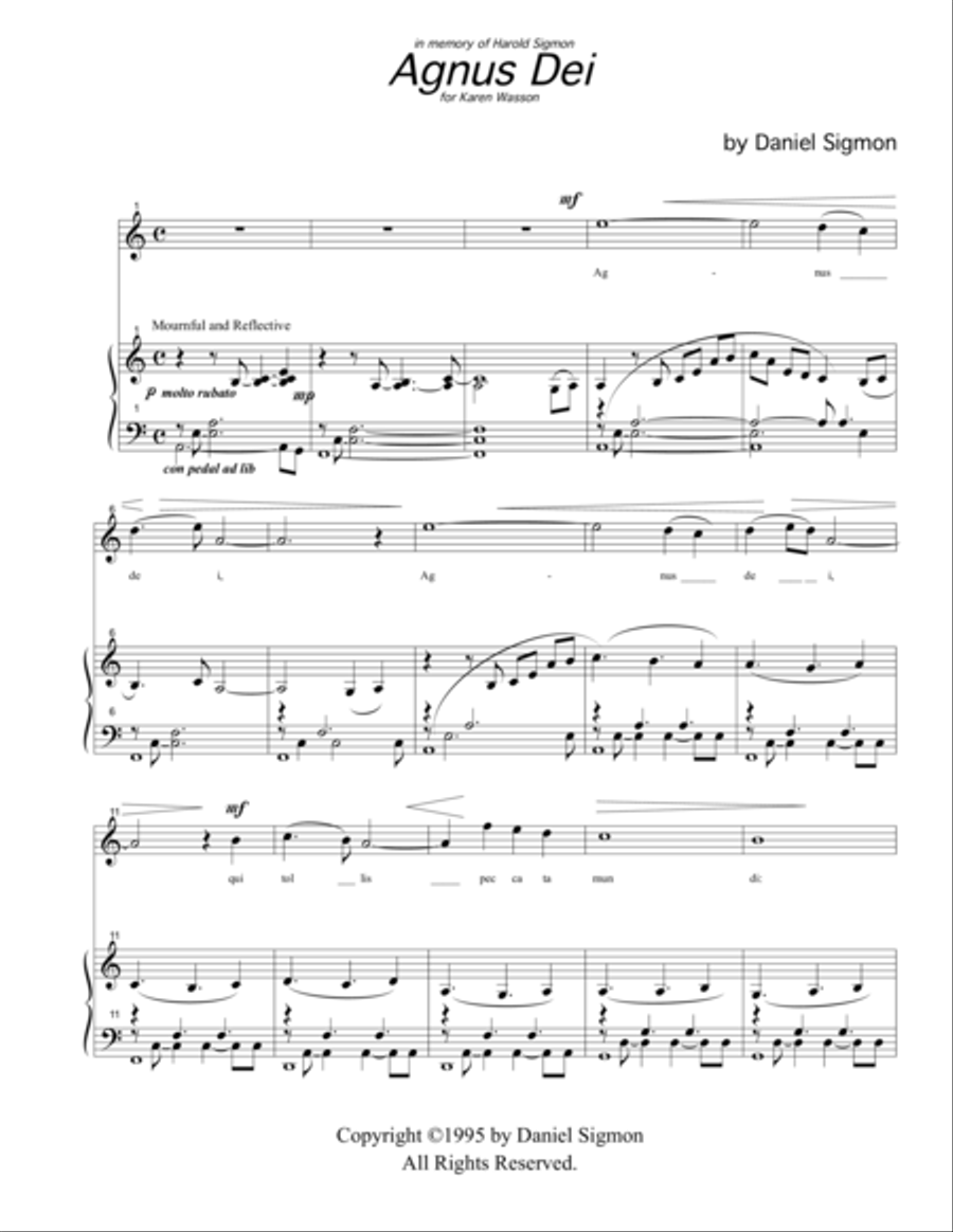 Agnus Dei Agnus Dei Voice scores gallery preview page 1