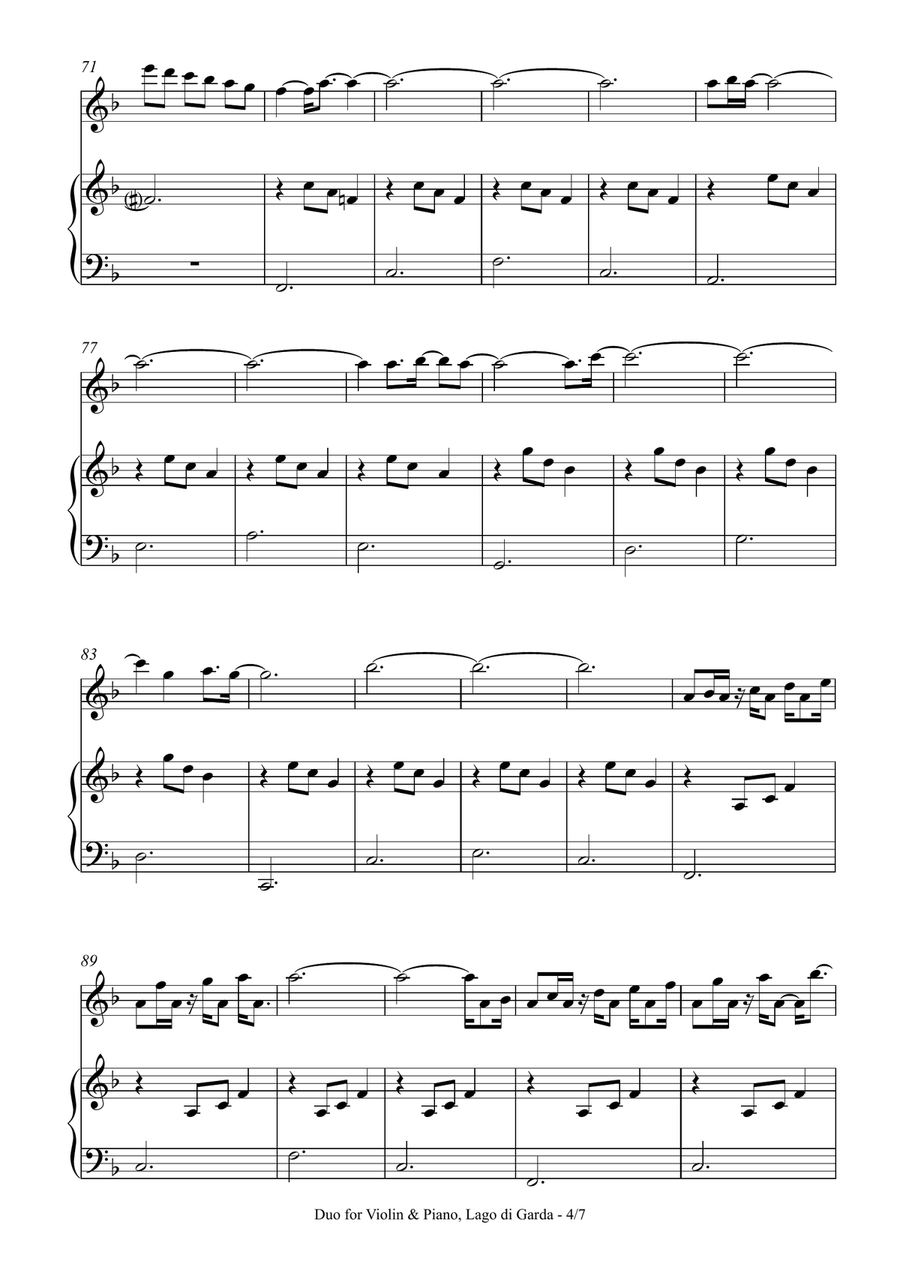 Duo for Violin & Piano, Lago di Garda Violin scores gallery preview page 4