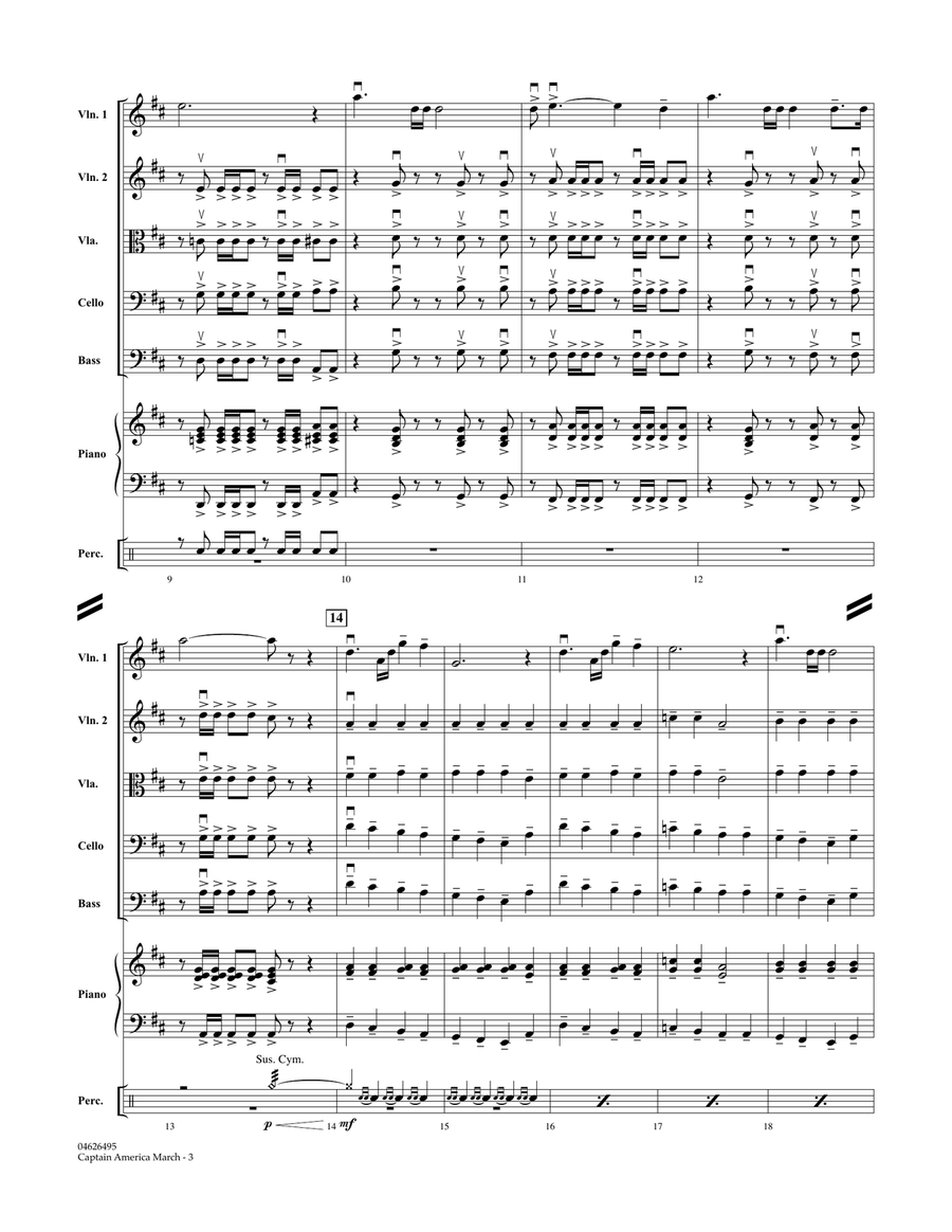 Captain America March - Full Score Orchestra scores gallery preview page 3