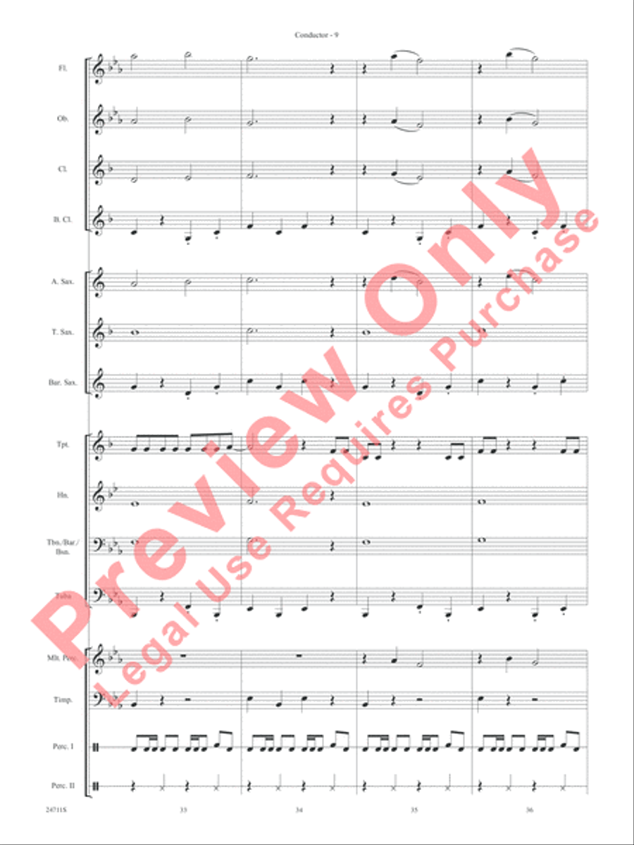Siyahamba (We Are Marching) Concert Band scores gallery preview page 12