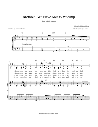 Brethren, We Have Met to Worship (Holy Manna)