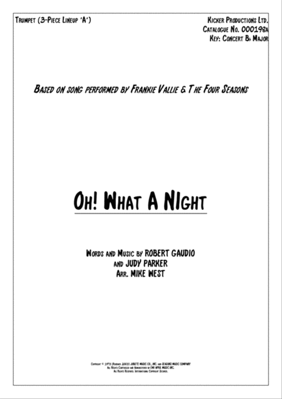 December 1963 (oh, What A Night) Small Ensemble scores gallery preview page 1