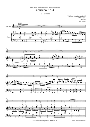 1st Movement, Allegro Moderato, from Mozart's Horn Concerto No.4
