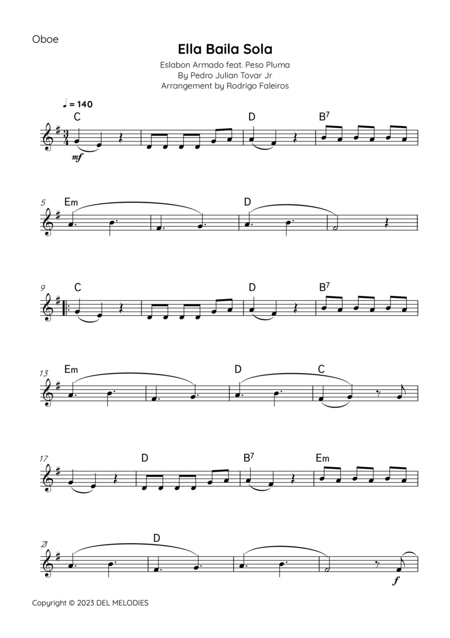 Ella Baila Sola Oboe Solo scores gallery preview page 1