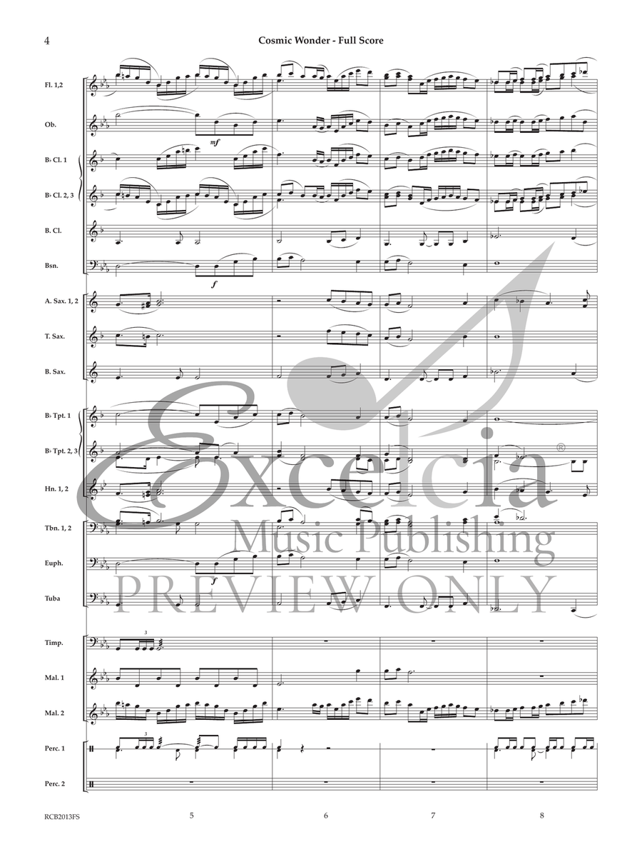 Cosmic Wonder (Score) Concert Band scores gallery preview page 4
