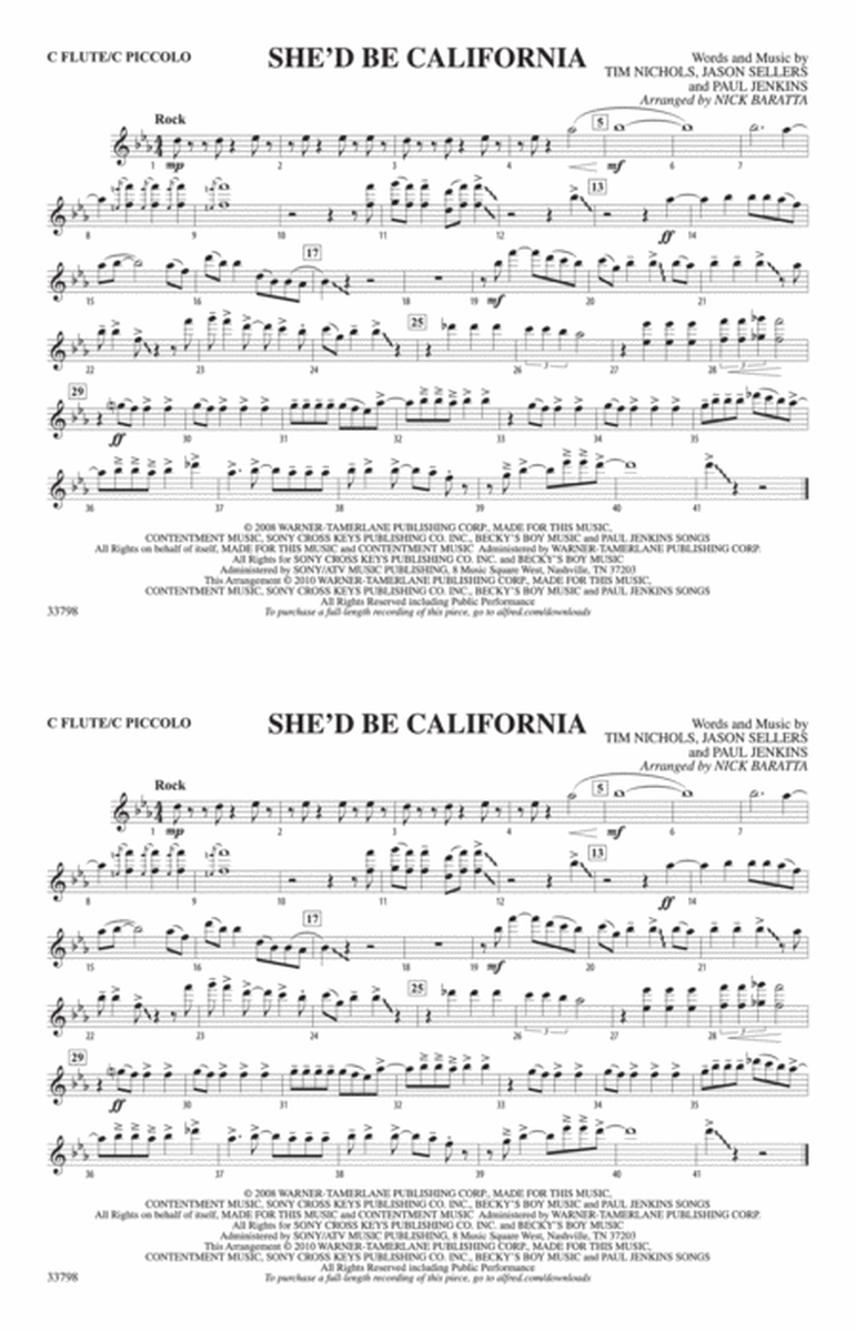 She'd Be California: Flute