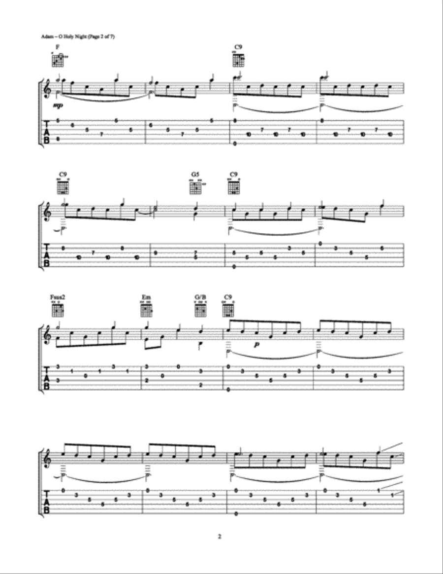 O Holy Night Acoustic Guitar scores gallery preview page 2
